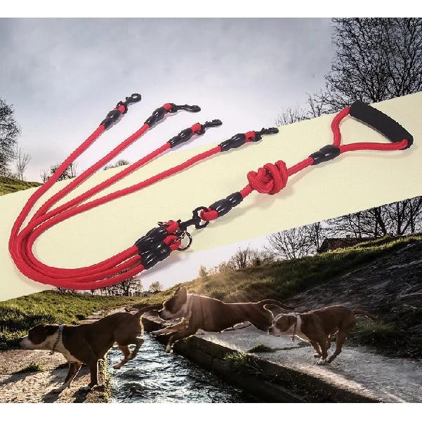 Pet Dog Leash Nylon Rope Double Dual Two Heads Dogs Leash 2 Way Coupler Walk Two and More Dogs Collars Harness Leads Dog Leashes