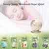 JUSTUP Mini Table Clock, Classic Silent, No Tick-a-Mouth, Analog Alarm Clock, Backlit, HD Glass, for Bedroom, Living Room, Kitchen, Home Decor (White)