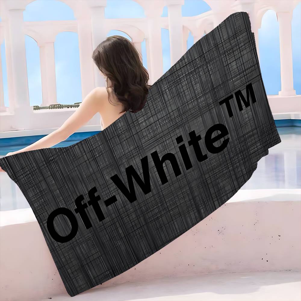 

Popular LOGO O-Off W-Whites Microfiber Beach Towel Absorbent Quick Dry Soft Yoga Swimming Resort Mountain Climbing Towel W30*H60(CM)