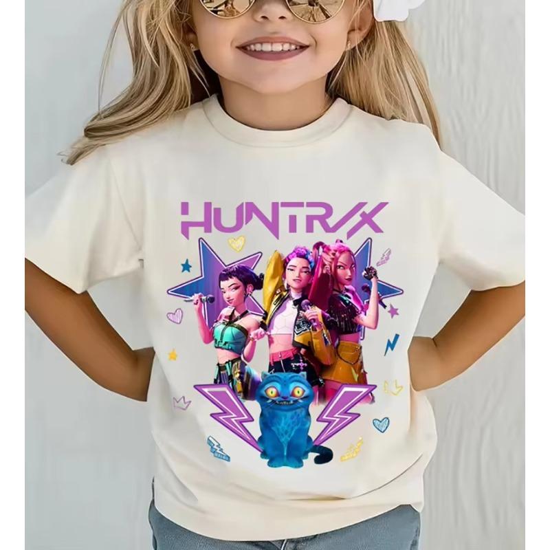 Baby Girl Clothes Kpop Demon Hunters Huntrix T Shirt Summer Short Sleeve Boys Tee Tops Funny Fans Gift Harajuku Kids T-shirts