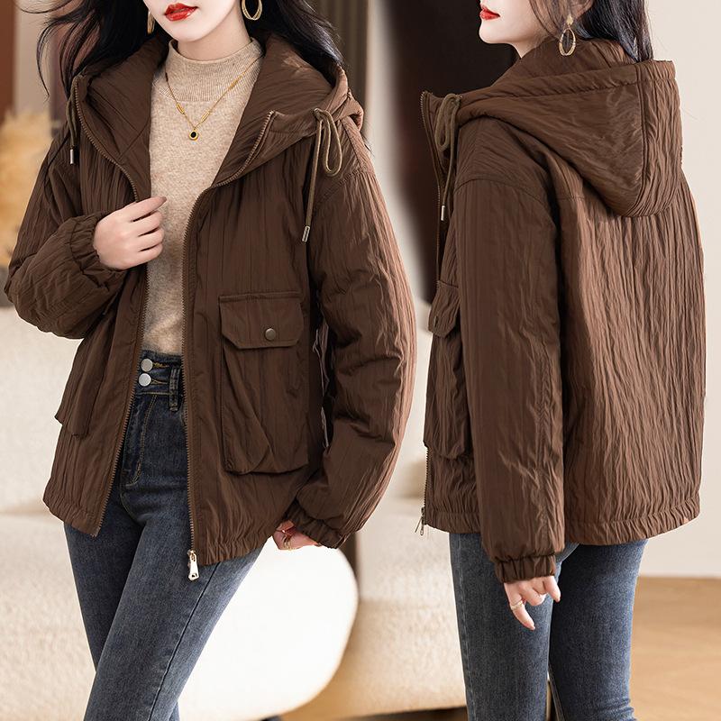 Kurze Kapuzenjacke Damen neu modisch locker ausländischer Stil altersreduzierendes lässiges Oberteil für Damen im Frühling und Herbst 2025