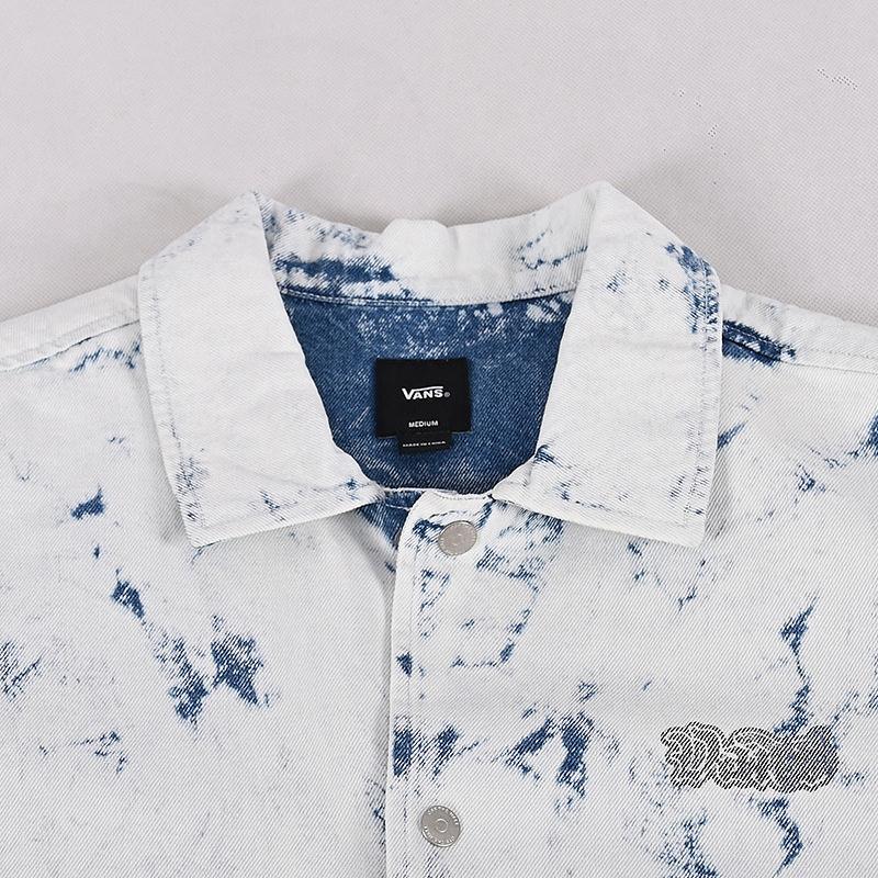 Vans Bleach Wash Denim Oversized Shirt Jacket White Blue Men VN000R5KF48