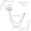 PATIKIL Crown Hanging Chain Brooch Pin Rhinestone Suit Pin Fashion Chris Talulah Per Pins (White)