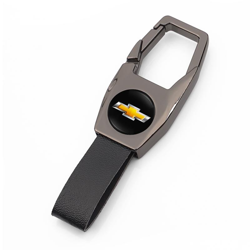 

3D Metal Leather Auto Emblem Badge Keychain For Chevrolet Corvette Montana TrailBlazer Silverado Traverse Camaro Suburban Equino