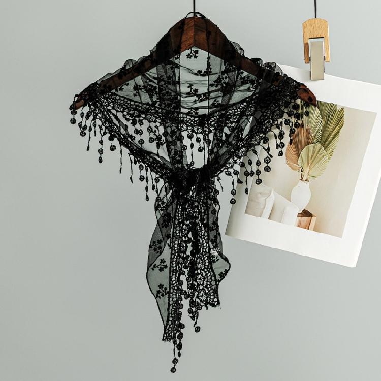 Cozy Featherweight Wedding Head Wrap In Enduring Black For Outdoor Summer Festivities