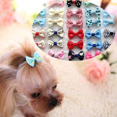 5PCS Lot Colorful Bow Hairpin for Cats Dog Headdress Hair Bows  Dog Pet Accessories Puppy Accessories Color Random