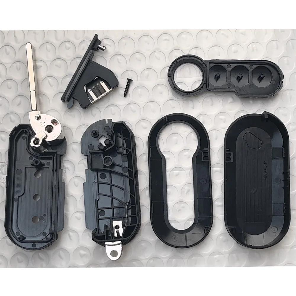 YOCASTY Flip Folding Car Key Shell Case Cover For Fiat 500 Doblo Bravo Ducato Qubo Grande Punto SIP22 Blade 2/3 Button