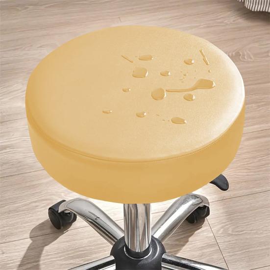 Soft Round Stool Cover High Resilience Non-Slip Design Easy to Clean Faux Leather Universal Fit Chair Cover