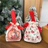Christmas Canvas Drawstring Bag Christmas Candy Gift Packaging Bag Cartoon Handbag for Apple DIY New Year Xmas Home Party Supply