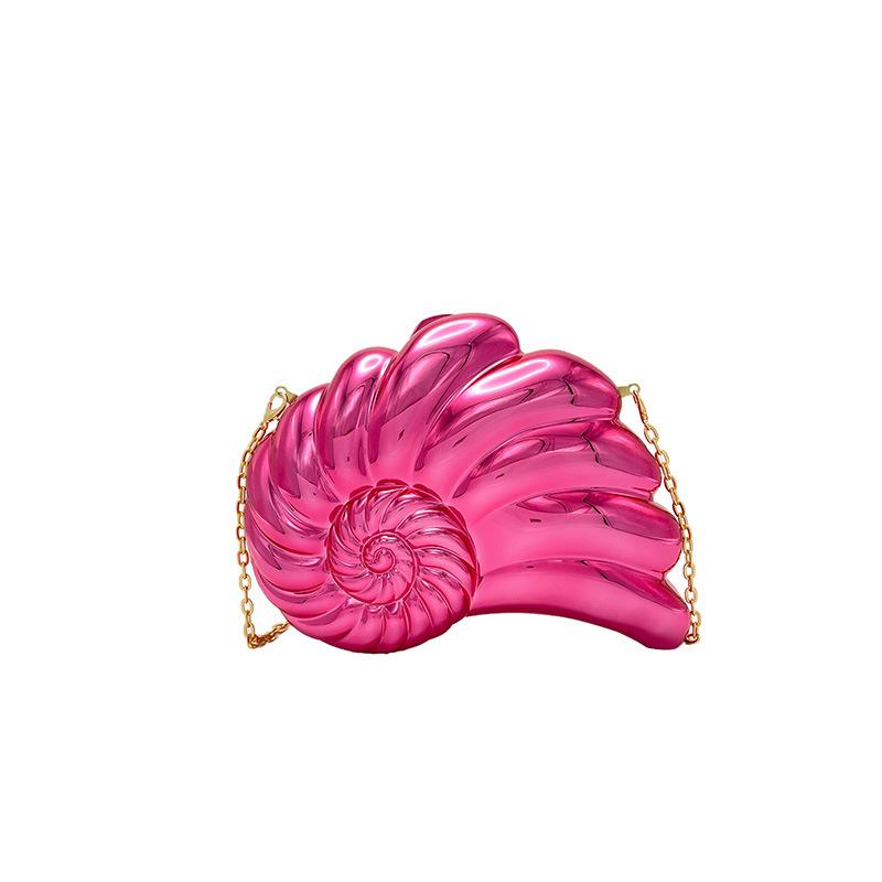 Personalized acrylic shell bag 2025 new European and American fashion shiny shoulder bag women's chain crossbody dinner bag