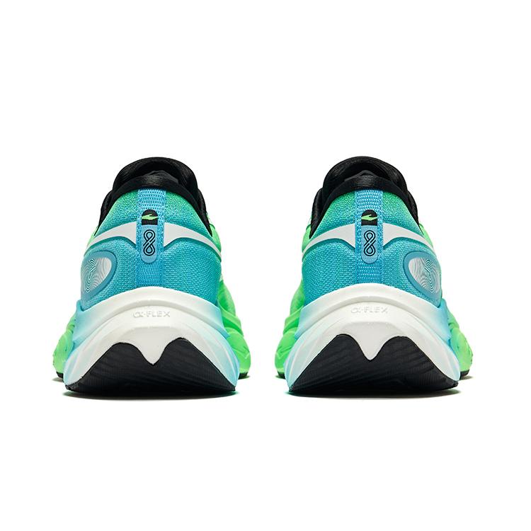 Erke Wu Xing Stable Comfortable Wide Running Shoes Men Sneakers Lime-Green Digital-Blue 51124303148-523