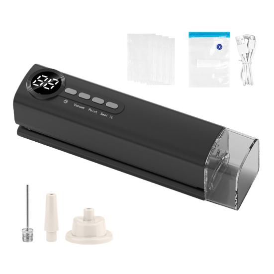 Cordless Mini Vacuum Sealer Digital Display Strong Suction Easy To Use Multi-purpose Heat Sealer Rechargeable Food Bag Sealer
