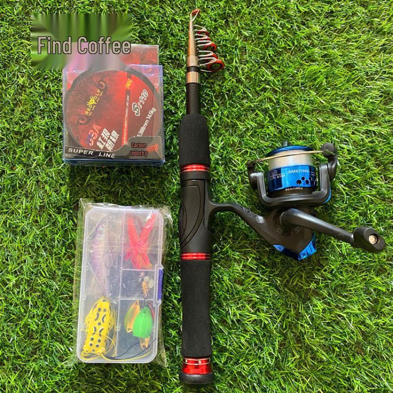 Compact Telescopic Mini Lure Set: Ultra-Short Baitcasting Reel & Small Retractable Ice Fishing Rod