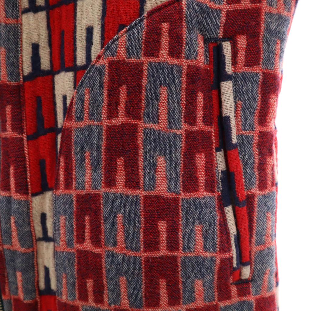 Y's Made In Japan Overall Handle Knit Jacket Red Women Used