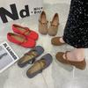 French Suede Single Shoes Female 2025 Spring New Fairy Style Flat Mary Jane Shoes with Skirt Ballet Evening Shoes