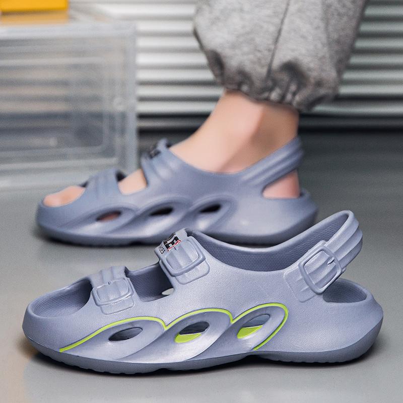 Men's Summer Outdoor Wearable Slippers Thi Bot Anti-Slip Wear-Resistant Driving Sports Big Size Casual Beach Sandals Thick Botto