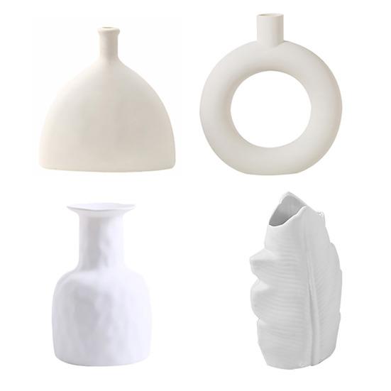 Simple Style Vase Round Geometric Shape Diverse Size Decorative Plastic Vase Room Accents Aesthetic