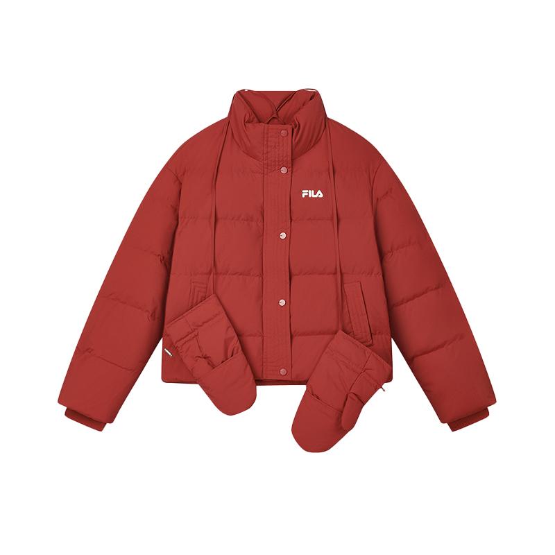 Fila Comfortable Breathable Fashionable Warm Down Jacket Women Outerwear Rhythm-Red F11W518905FPK