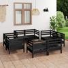 Day and Night - Day and Night Garden Furniture Set 8 Pieces Solid Black Pine Wood
