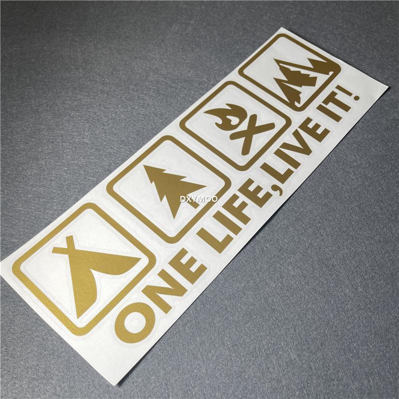 Camping Outdoor Enthusiast Car Sticker Wild Survival Quadruple Decal for Vehicle Auto Window Tail Body