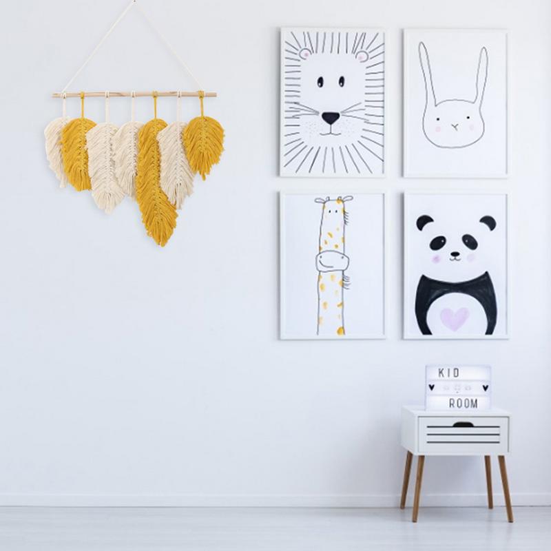 Macrame Leaf Wall Hanging Yellow Wall Decor For Living Room Macrame Wall Hanging Boho Wall Art Modern Wall Decor Woven Tapestry