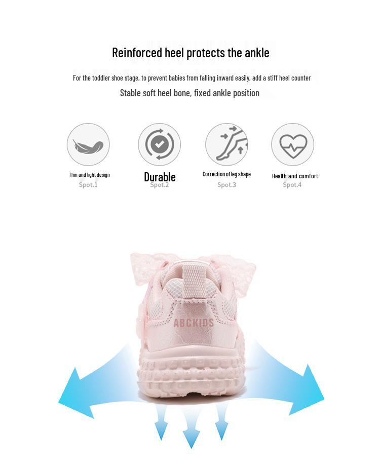 ABCkids7336 Girls' Lace-Up Soft Sole Sneakers - Spring/Autumn 2025