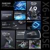 MAMBASNAKE X ATTACK SHARK X6 Gaming PAW3395 Wireless DPI 26000 200 Hours of Continuous Magnetic RGB Charging Black Sticker Ultra-Lightweight Mouse,