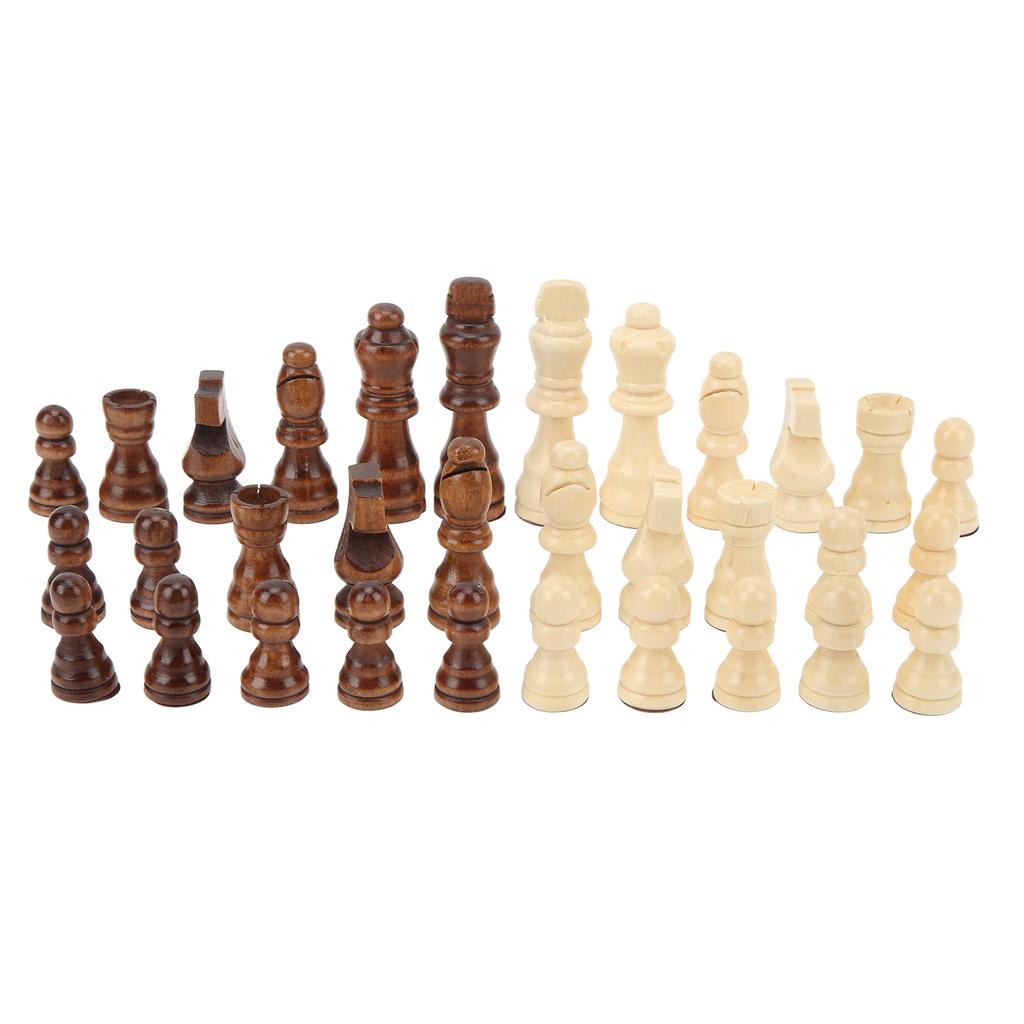 32PCS International Chess Pieces Dual Color Wooden Chess Figures Children Entertainment Toys