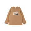 Retro American Trend Motorcycle Print Long-Sleeve Cotton T-Shirt for Autumn-Winter