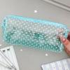 Polka Dot Print Pen Bag Transparent Stationery Pouch Portable Stationery Bag  Students