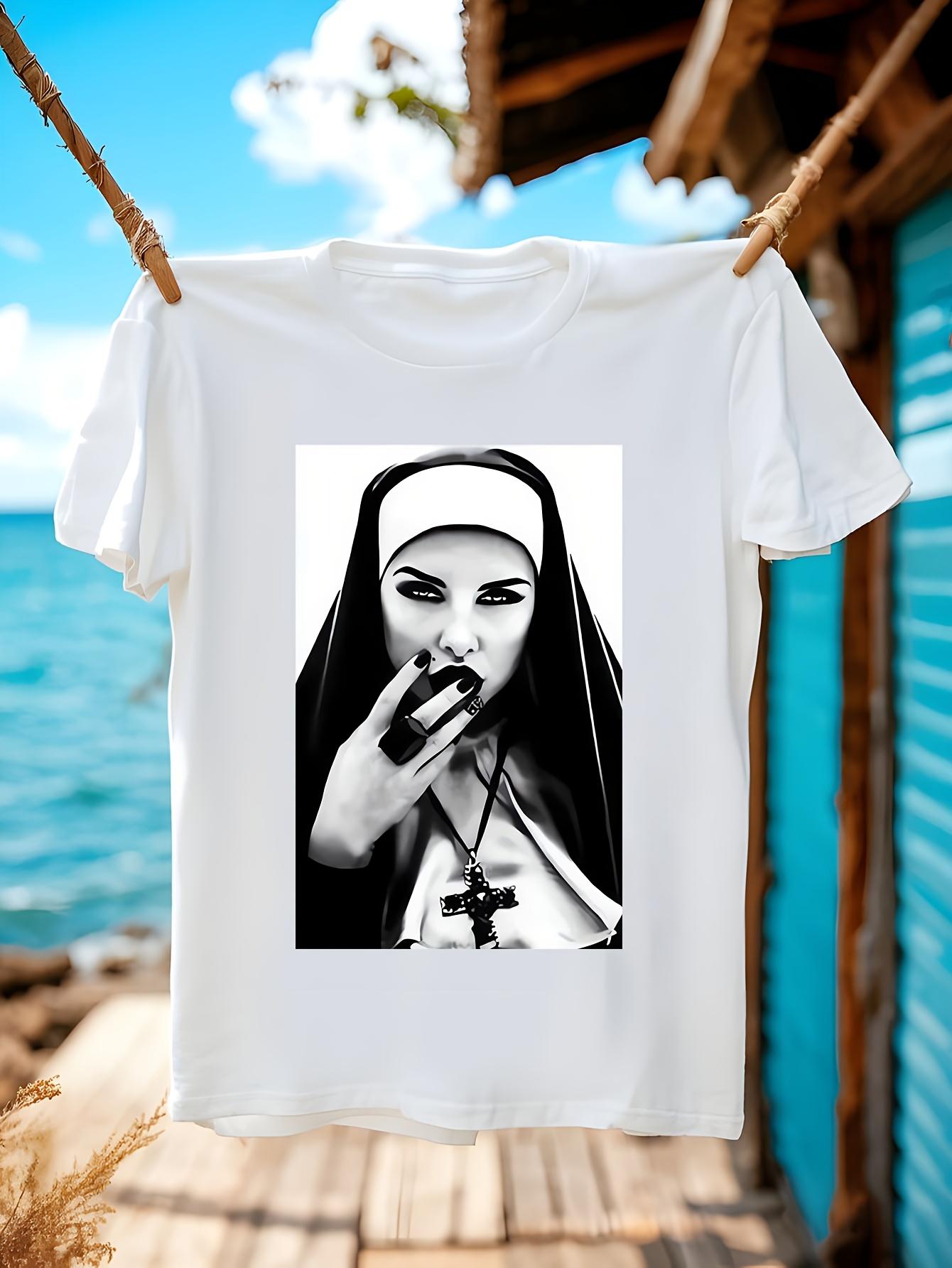 Vintage Tshirt Vintage Nun Graphic Tshirt - Sexy Religiou... XXXXL