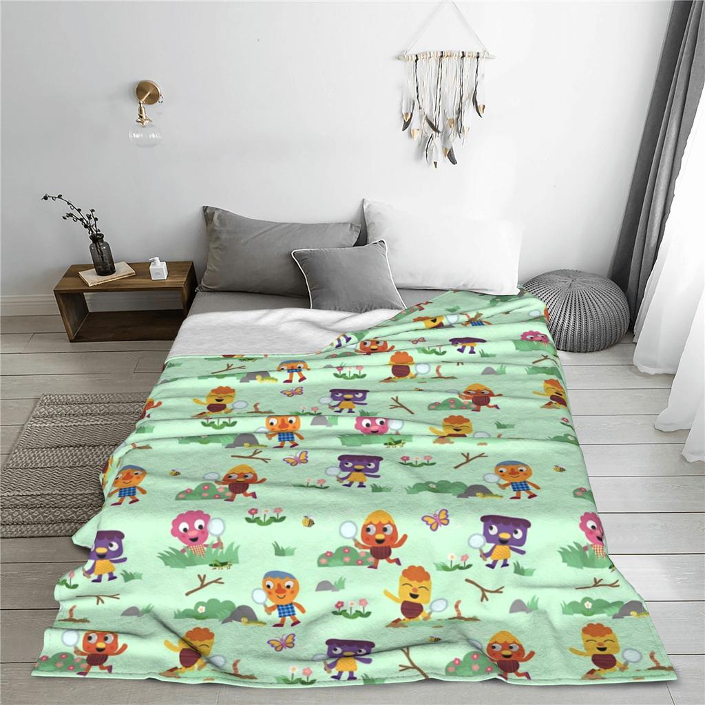 Noodle & Pals Micro Super Simple Blanket Nursery Rhymes Grass Flannel Novelty Soft Throw Blanket Covering Sofa All Season Couch