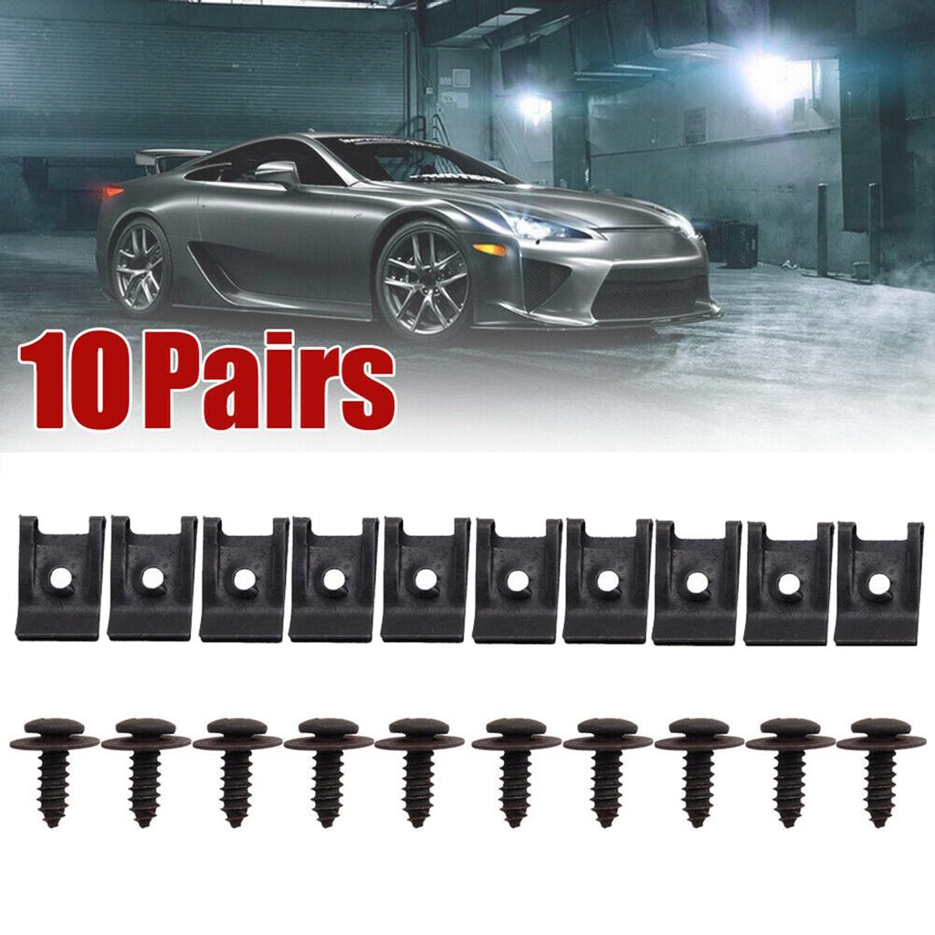 Long Lasting Metal U Type Clips for Secure Side Skirts and Trim 10 Sets Easy Installation Reliable Performance
