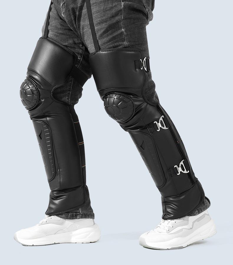 Winter Windproof Electric Motorcycle Knee Pads: Unisex, Thick, Long, and Short Style with Hard Shell for Cold Protection