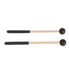 1 Pair Percussion Mallet Rubber and Maple Multifunctional Tongue Drum Mallet for Concert Black