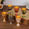 1Pcs Mini 30ml Spirits Cup Vodka Goblet New European Style Liquor Glasses Wedding Chalices Retro Alloy Red Liquor Glass