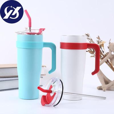 Hrnek 304 Nerezová ocel Rukojeť Hrnček do auta 40oz Velkokapacitní Tepelná izolace Ledový hrnek