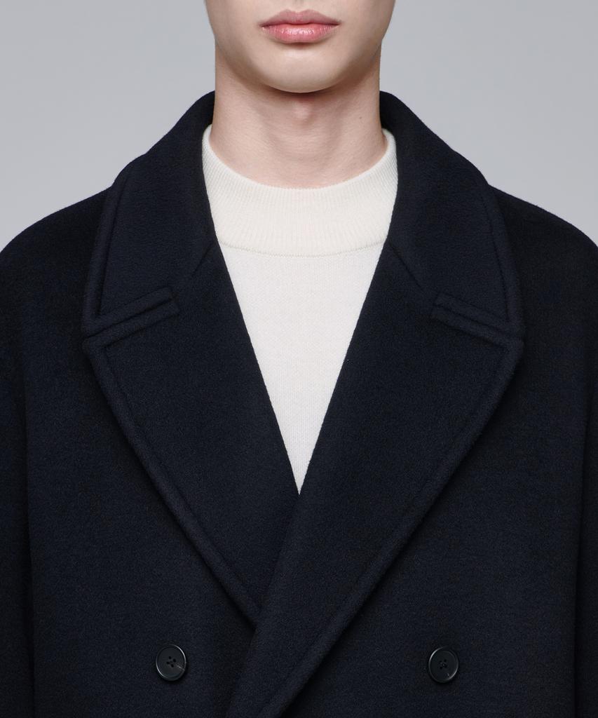 Musinsa Standard Cashmere Blend Oversized Double Coat [Navy]