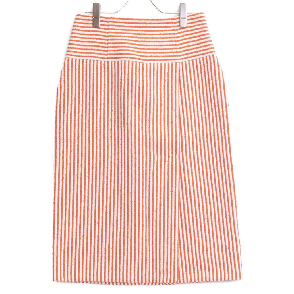 ROCHAS 24 ROPA35175A Orange x White Striped Skirt skirt 40 orange/whiteUsed