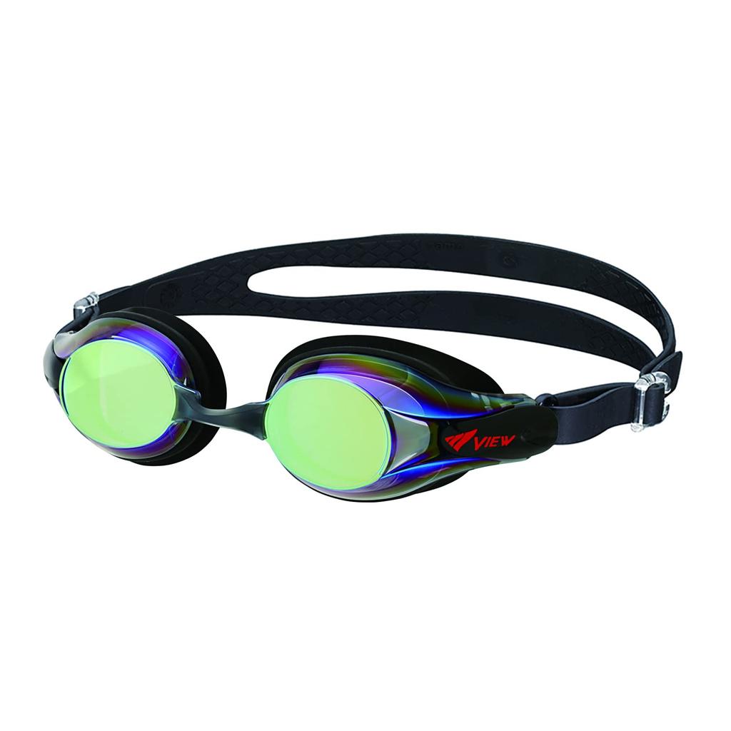 View V722JMR Made In Swimming Goggles for Elementary School Students V722JMR BKY BKY, Japan, (Ages 6-12), Antibacterial, Mirrored, Anti-Fog,