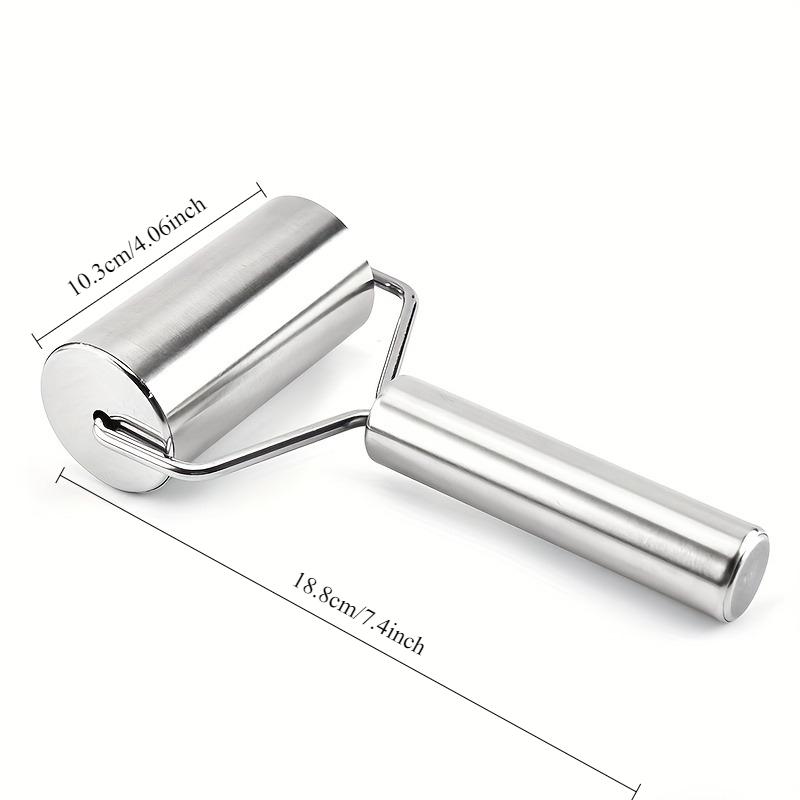 2pc Rolling Pin Stainless Steel Non Stick Smooth Dough Pastry Roller for Baking Pizza Pie Pastries Pasta Cookie Home Baking Tool