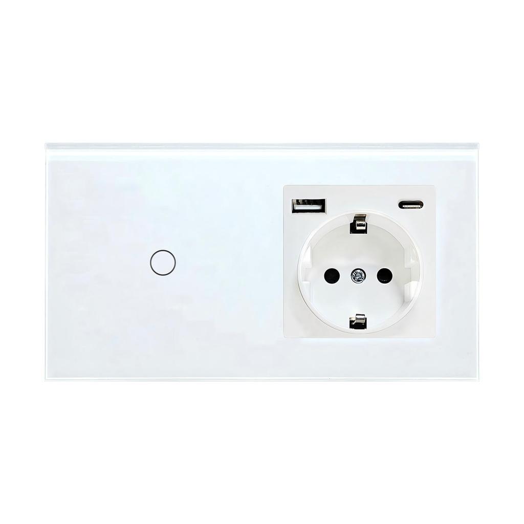 European Standard Zigbee Smart Switch with Graffiti Design, Glass Panel, and Alice Voice Support
