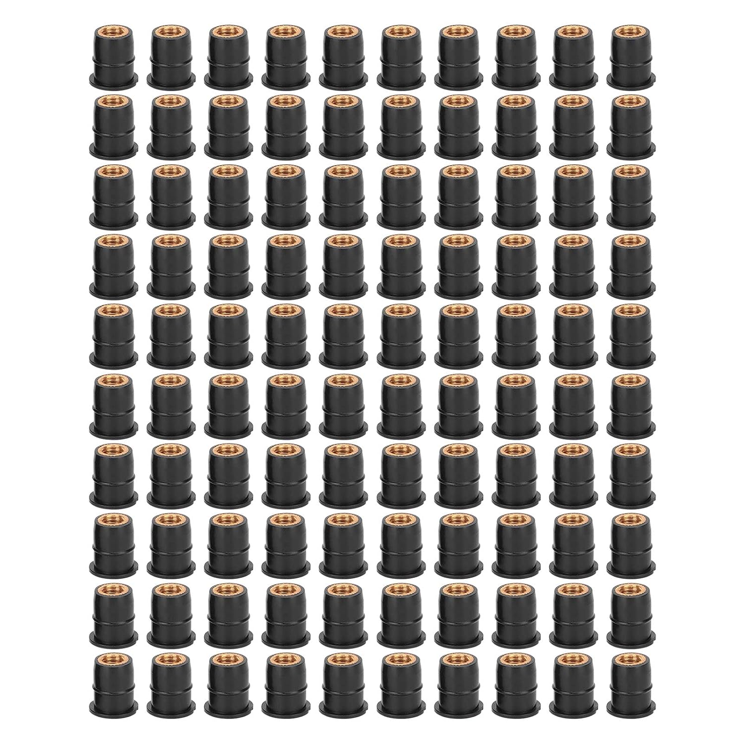 Rubber Well Nuts,100PCS Well Nut M6x0.8mm Rubber Modification for Motorcycle ATV Windscreens Body