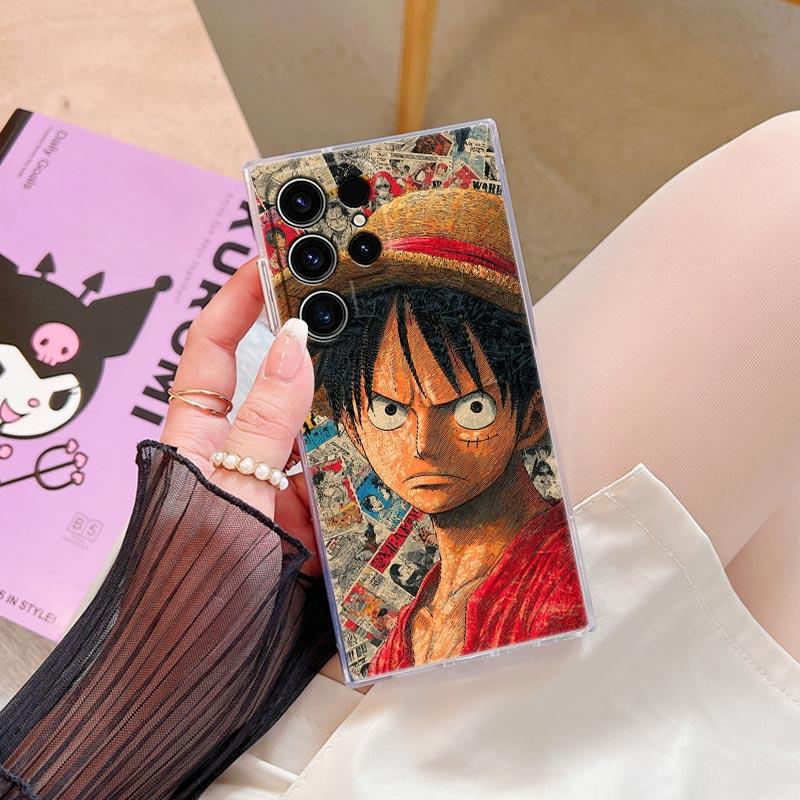 Ones Pieces Luffy Zoro Fashion Case Coque For Samsung Galaxy S25 S26 S24 S23 Ultra S22 S20 Plus S21 FE A57 5G Clear Phone Cover