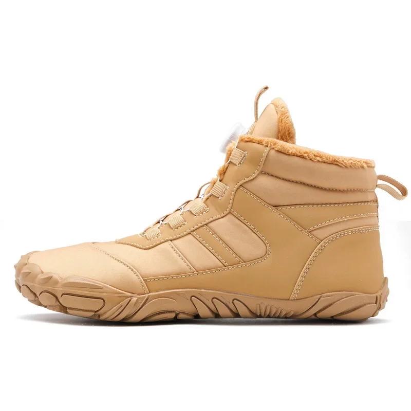 Winterstiefel für Herren Damen Mode Warm Lässig Sneaker High Top Baumwollschuhe Winter Barfußschuhe Rutschfest Knöchel Schneestiefel