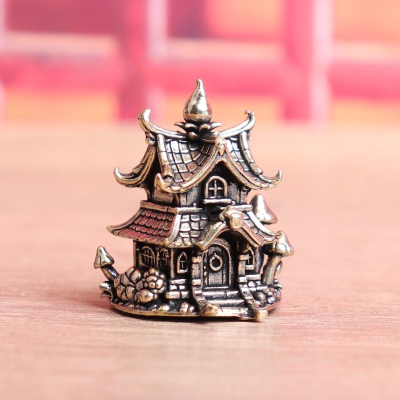Figur Hausdekoration Schlossornamente Architektonische Messingornamente Antiker Stil Kleine Häuser