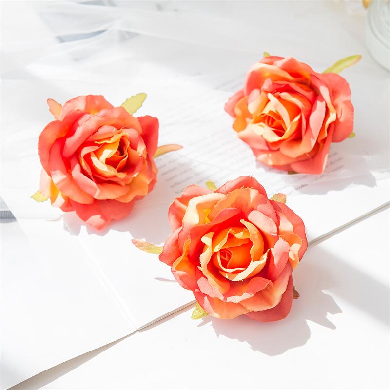 Gerollter Rand Rosenblütenkopf Handgefertigt DIY Künstliche Rosenblüten Peyote Hochzeitsblume Künstliche Requisiten Dekoration Künstliche Blumen