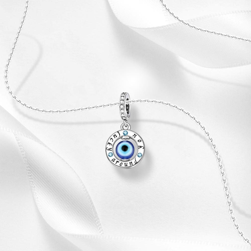 Ahthen copper Bead Charms Demons Eye Dangle Charm fit Snake Chain Bracelets Necklaces for Women Jewellery Making