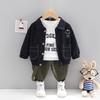 Toddler Boys 3-Piece Set Casual Outfit Cartoon Jacket Pants Top