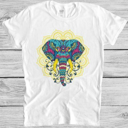 Elephant Mandala T Shirt Colour Present Cool Gift Tee M193